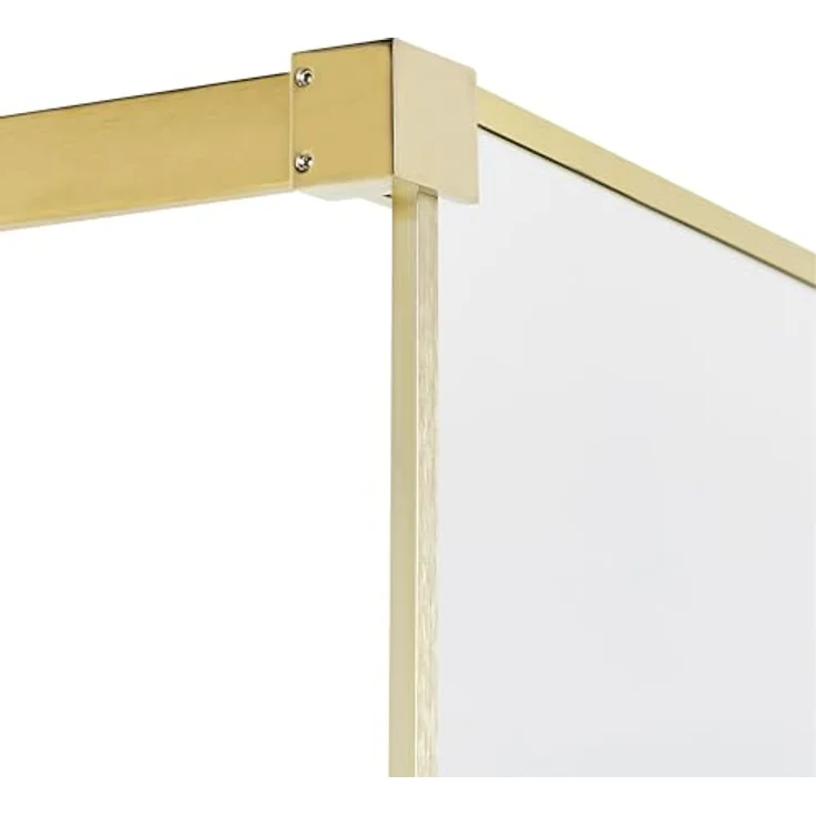 Beliani Waspam Duschkabine + Duschwand, 80x80cm, 190cm, schwarzer Edelstahlrahmen, gehärtetes Glas – Bild 4