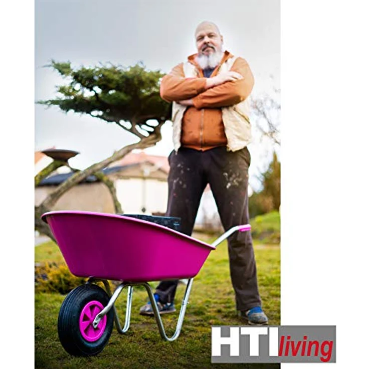 HTI-Living Schubkarre Schubkarre Havel 65 Pink, Gartenkarre 62,5 kg Volumen, belastbar bis 80 kg – Bild 5
