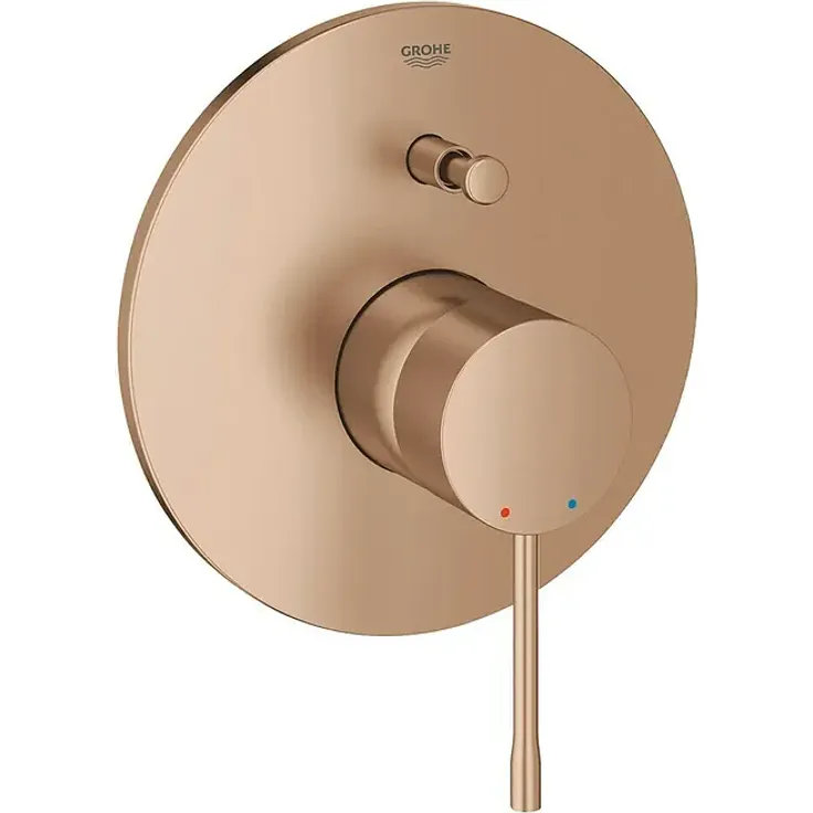 Grohe Essence UP-Badewannenarmatur, Unterputzarmatur in Warm Sunset, Matt mit Grohe StarLight® Oberfläche und präziser Steuerung für Wasser und Temperatur