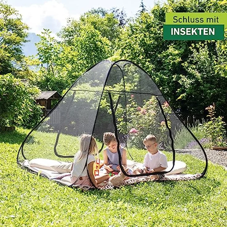 Windhager POP-UP Moskitonetz Zelt, großes Mückennetz für Doppelbett, Camping Netz, Insektenschutz, Mückenschutz, Bettnetz, Fliegennetz Zelt, 160 x 200cm, anthrazit, 03275 – Bild 2