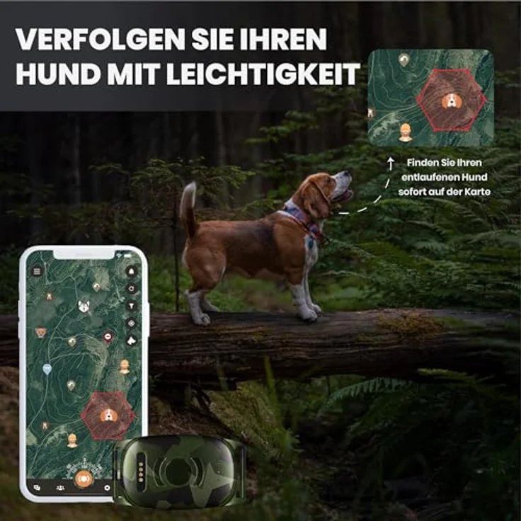 MiniFinder Vexo GPS-Hundetracker 39 g mit Echtzeit-Tracking, M90-Camo-Design, langer Akkulaufzeit & App-Integration für Jäger – Bild 5
