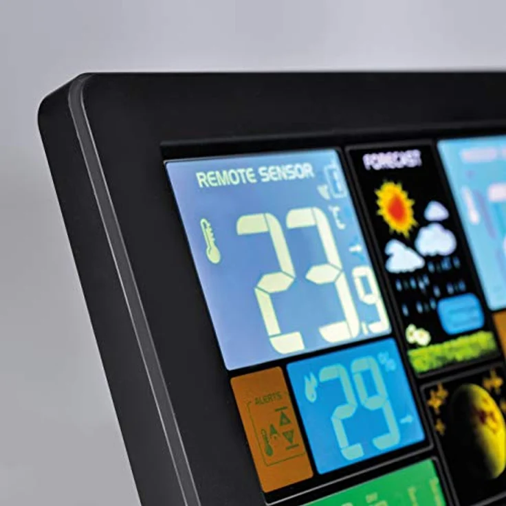 Olight Solight Wetterstation, extra große Farb-LCD, Temperatur-, Luftfeuchtigkeits- und Druckmessung, USB-Ladevorgang, Schwarz – Bild 4