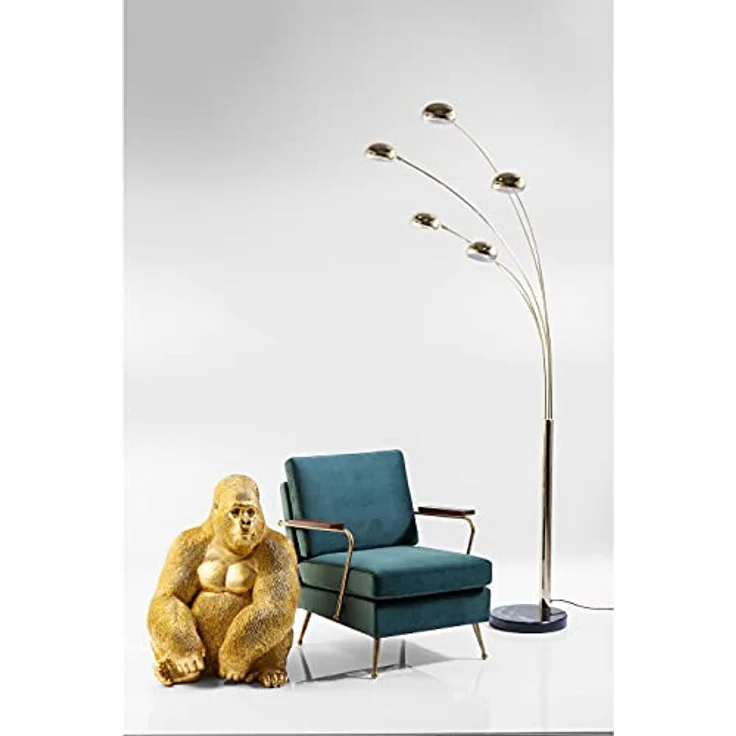 Kare Design Deko Figur Gorilla Side XL Gold, große Dekofigur in Form eines Gorillas, ausgefallene Wohnzimmer Dekoration, Dekofigur Gorilla Gold, Dekoobjekt Affe (H-B-T)76x60x55cm – Bild 7