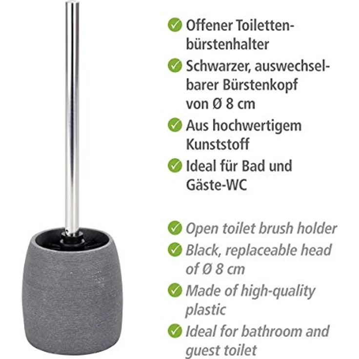 WENKO WC-Garnitur Goa Grau, WC-Bürstenhalter – Bild 2