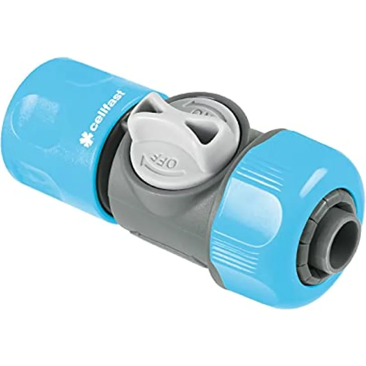 Cellfast-Schnellkupplung mit IDEAL™-Ventil 1/2", Einfach zu justieren, Ergonomisches Design, PC/ABS-Kunststoff, Hohe Qualität, 52-330, Blau
