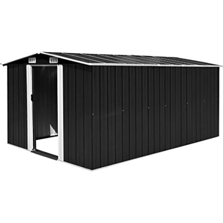 vidaXL Geräteschuppen 257x392x181cm Metall Schuppen Gerätehaus Gartenhaus Gartenschuppen Lagerschuppen Werkzeugschuppen Gartenaufbewahrung