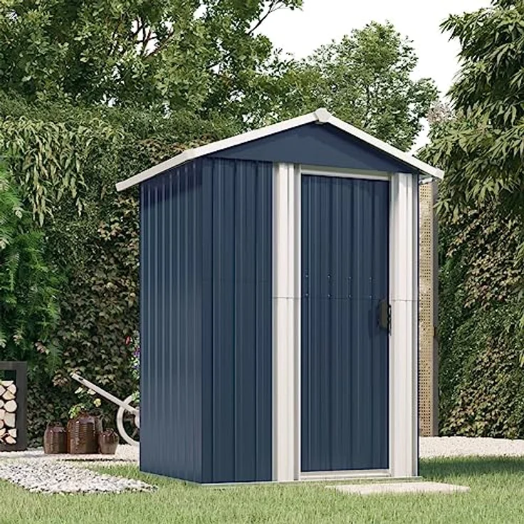 vidaXL Geräteschuppen Anthrazit 126x97,5x177 cm Verzinkter Stahl – Bild 2