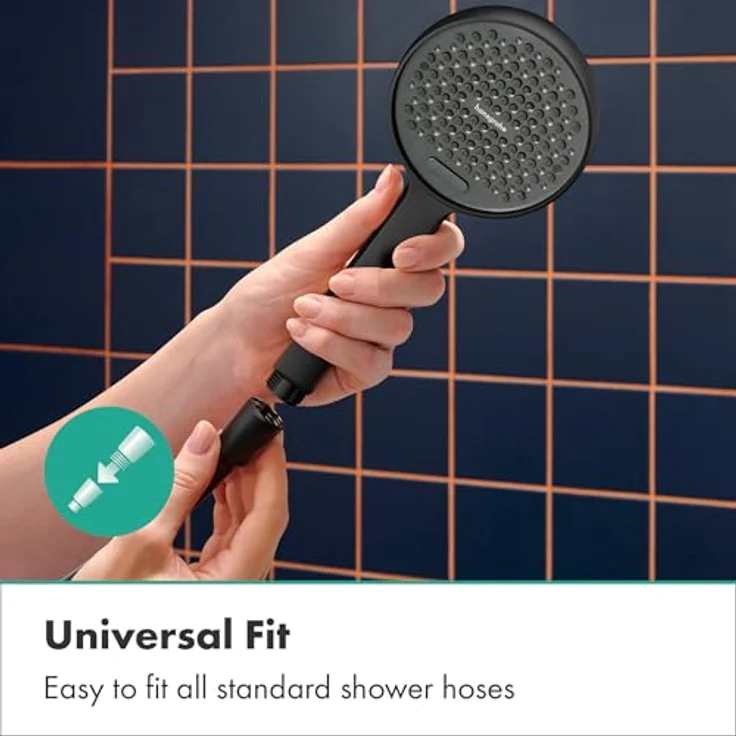 Hansgrohe Activera Select S Duschkopf 95 mm, Handbrause mit 2 Strahlarten, EcoSmart, mattschwarz – Bild 6