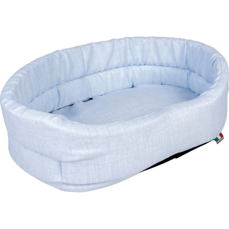 DUVO+ Dogrelax Hundesofa, Tierbett in mellow-blau mit hohem Rand, waschbar bis 30°C