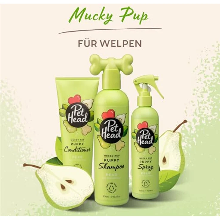 Pet Head Tiershampoo "Mucky Puppy", Shampoo mit Birnen- und Feigenkaktus-Duft für Welpen, 300 ml, pH-ausgeglichen und pflanzliche Inhaltsstoffe – Bild 7