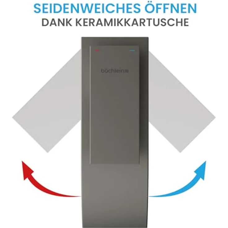 Bächlein Badarmatur Tamina, Wasserfall-Design Einhebelmischer mit Keramikkartusche und Montage-Set, anthrazit – Bild 3