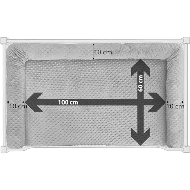 ERST-HOLZ Tierbett Hundebett für große Hunde 100x60 Kiefer Tierbett, rustikales Hundesofa, wohngesunder Wasserlack, grau – Bild 5