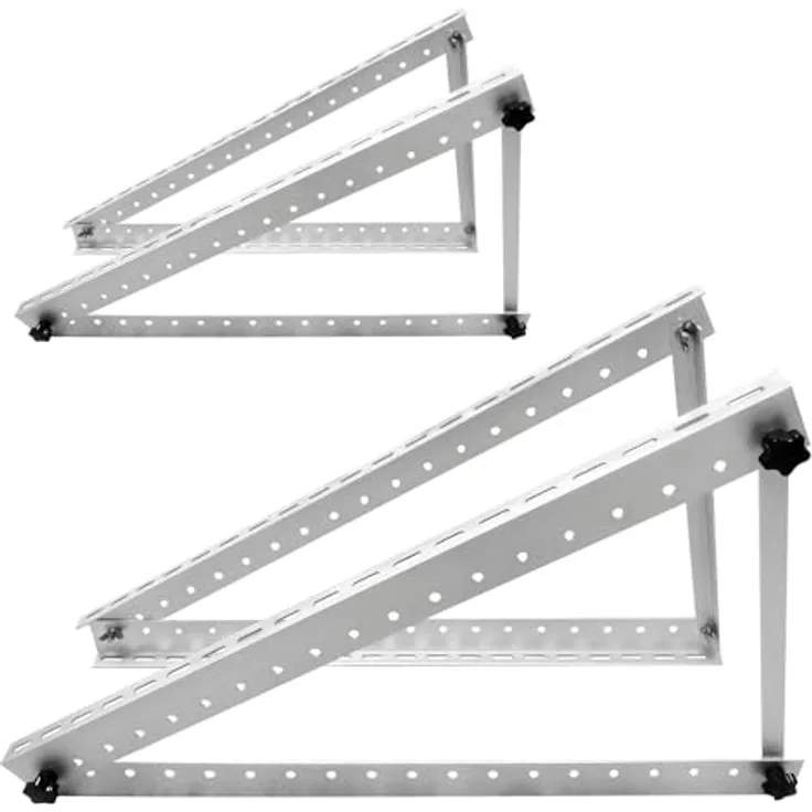Avoltik Solarpanel Halterung 48 Zoll / 118cm I 2x Halterung für Solarmodule aus robustem Aluminium I Dachhalterung für Solarmodule mit Montageset I Solarmodul Halterung mit verstellbarem Winkel, Grau