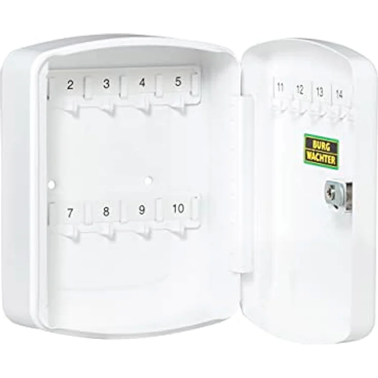 BURG-WÄCHTER Schlüsselbox abschließbar mit Schlüssel, 15 Haken, Stahlblech, KB 15 W, Weiß – Bild 2