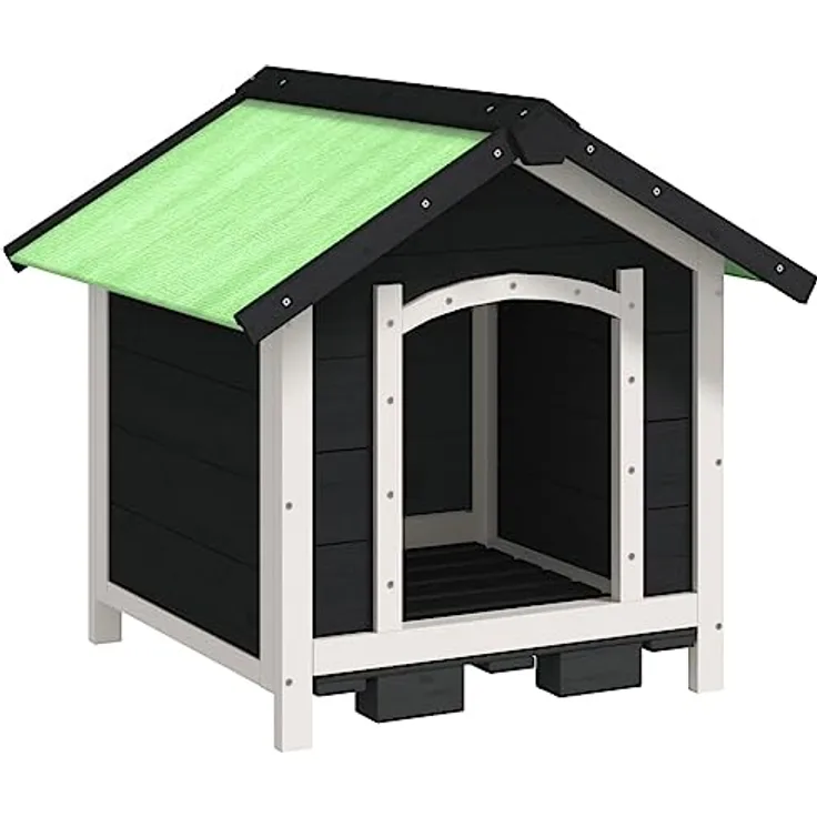 vidaXL Hundehütte Grau 65x65x61,5 cm Massivholz Kiefer