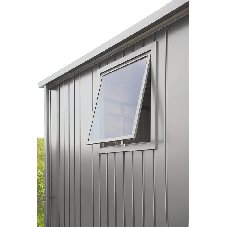 BIOHORT GHH/GHP/GHA, Seitenwandelement mit Metallrahmen-Ausstellfenster, silber-metallic