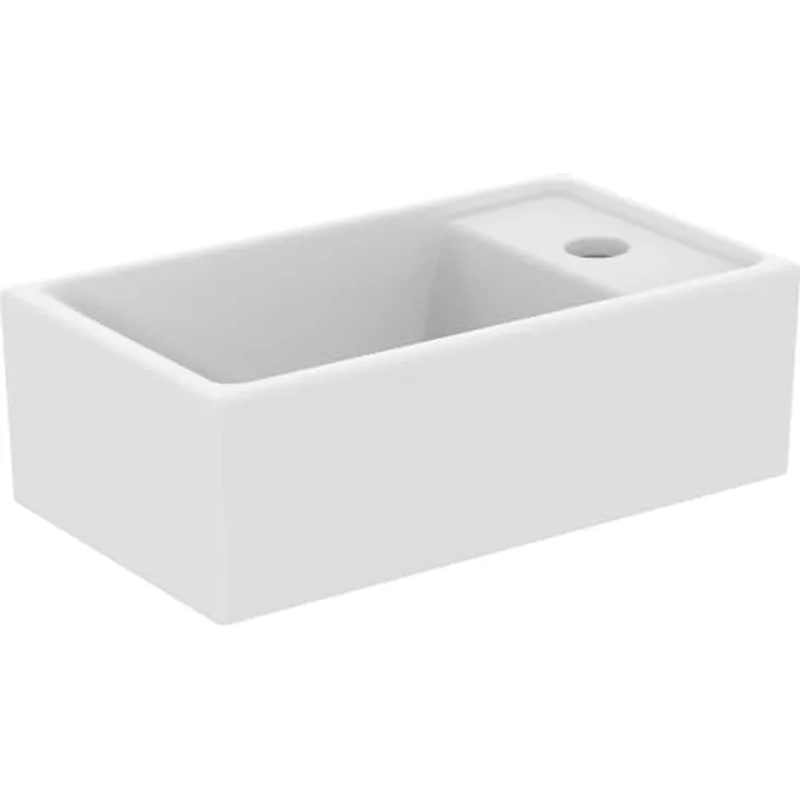 IS Handwaschbecken EUROVIT+, 1 Hl., m.Ül., Ablg.rechts, 370x210x120mm, Weiß