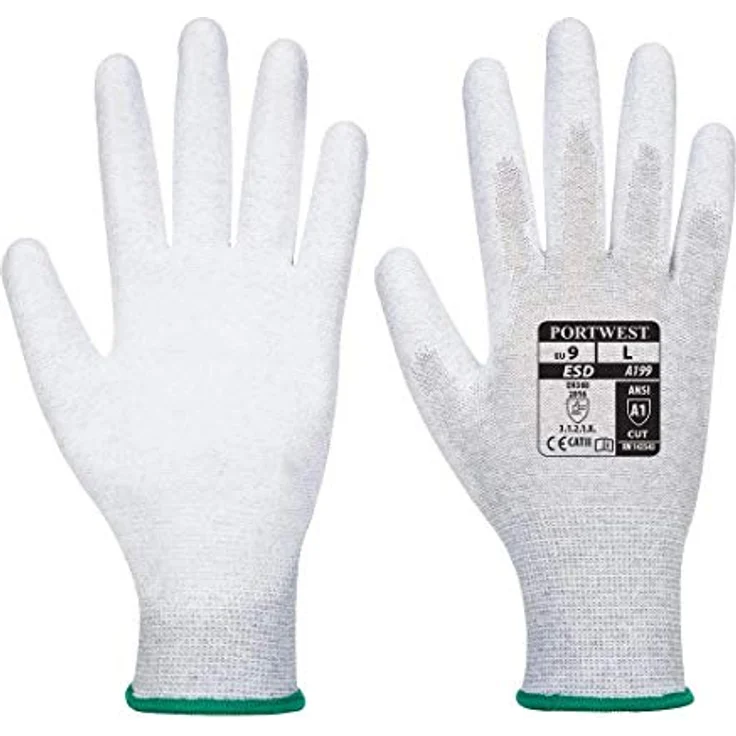 Portwest va199g7rm Getränkeautomaten antistatisch PU Palm Handschuh, Regular, Größe: Medium, Grau – Bild 2