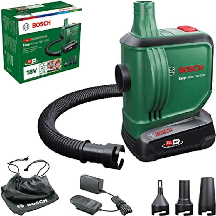 Bosch Home & Garden, Kompressor, EasyInflate 18V-500 (0.03 Bar, 530 l)