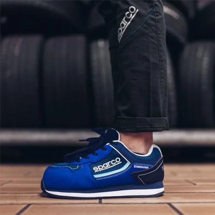 Sparco Gymhana Lando S1P SRC Sicherheitsschuhe, Sneaker-Stil, leicht, Velours-Mikrofaser und Mesh, Hellblau/Blau, Größe 41 – Bild 5