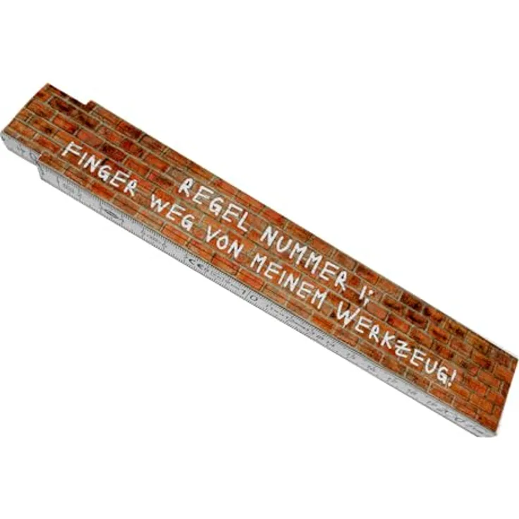 speecheese Meterstab aus Holz für einen Maurer Finger weg von meinem Werkzeug! Handwerker Zollstock Gliedermaßstab mit Backsteinmotiv, 24x3,5 cm, Holz, Maurer Kollege Geschenk, Baustelle Bau Handwerk Azubi, qualitativ hochwertiges Produkt