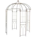 Metall Rosen Pavillon rost braun - 270 x 200 cm - Stahl Rankgitter pulverbeschichtet Rundpavillon mit großer Kuppel Rosenbogen Rankhilfe für Kletterplanzen - Preisvergleich