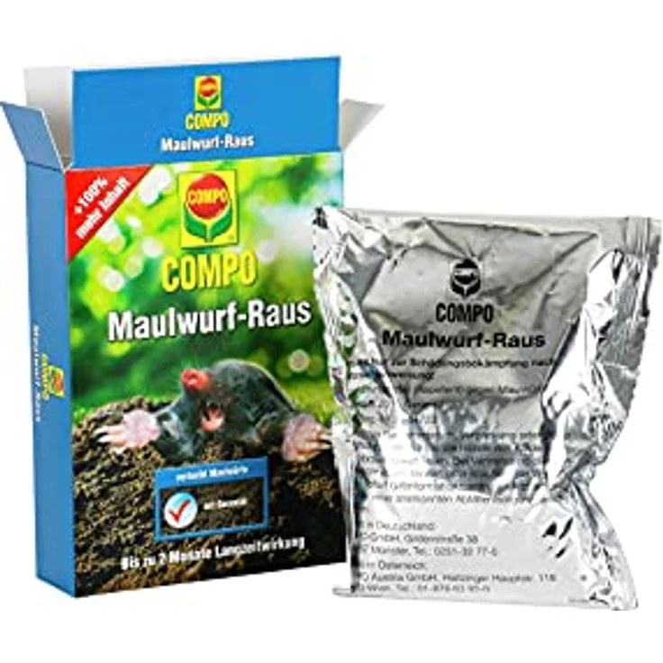 COMPO Maulwurf-Raus, 200 g Portionsbeutel Natürliches Vertreibe- und Fernhaltemittel gegen Maulwürfe, Mit Langzeitwirkung – Bild 5