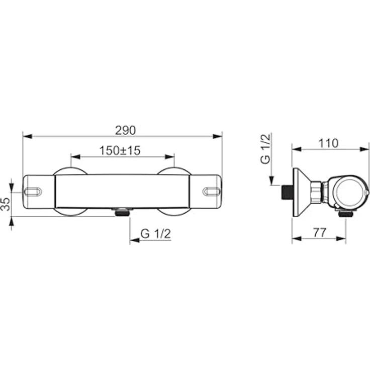 Hansa Hansamicra Duscharmatur, mit Sicherungseinrichtung, Eco-Funktion, vertauschte Kalt-/Warmwasseranschlüsse, 58152171 – Bild 2