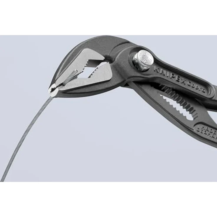 Knipex Cobra ES Wasserpumpenzange 180 mm, extra schlank poliert mit rutschhemmendem Kunststoffgriff, grau atramentiert – Bild 7