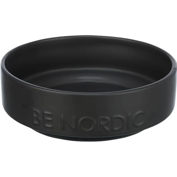 TRIXIE Hundenapf aus Keramik BE Nordic 500 ml schwarz - moderner Fressnapf für kleine Hunde ø 16 cm Keramiknapf mit Rutschfester Gummierung - 24523 – Bild 1