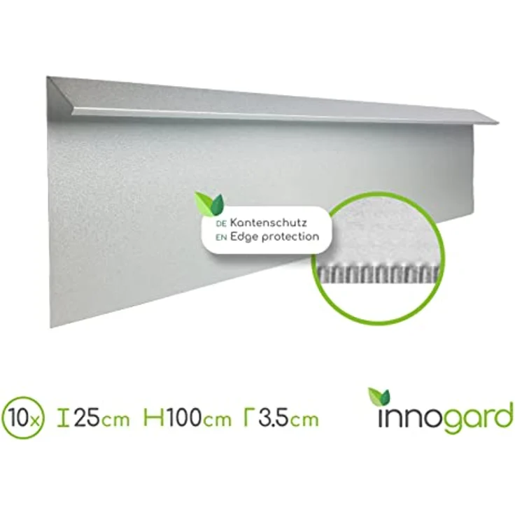 innogard S7052-012 – Schneckenzaun Erweiterung – Set 10 TLG. – Galvalume Alu-Zink – 10x Seitenteil 25 x 0,05 cm x 1 m – Bild 3