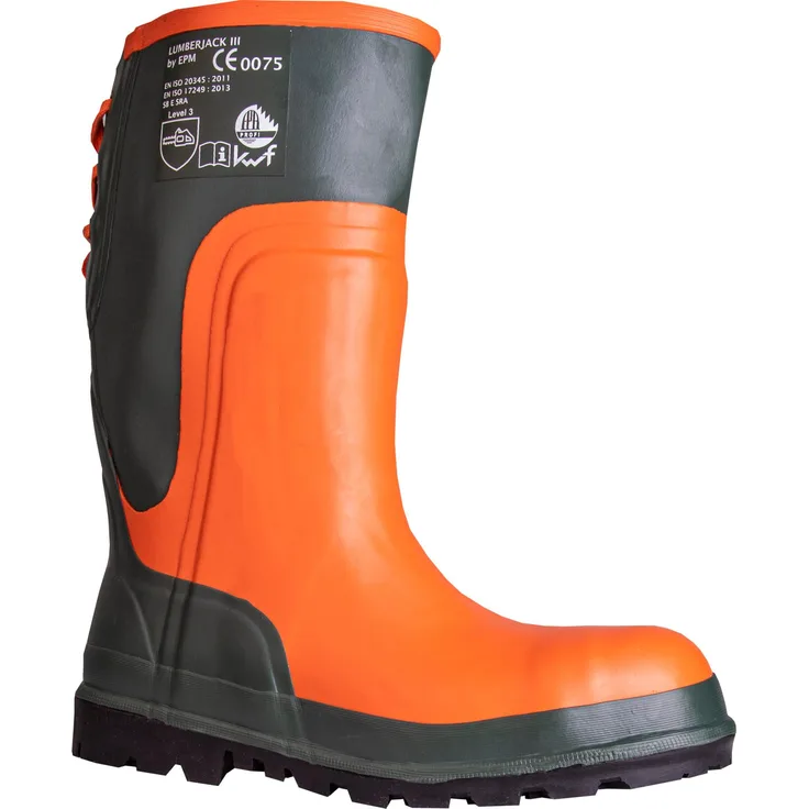 Hase Lumberjack Forstgummistiefel Größe 48, KWF Standard geprüft, orange, Schnittschutzklasse 3, Sicherheitsklasse SB