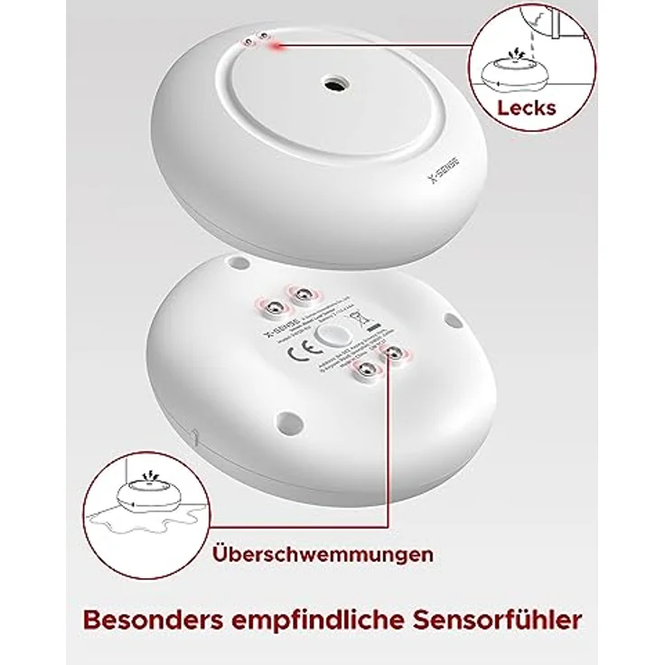 X-Sense SWS51, Wi-Fi Wassermelder mit hoher Empfindlichkeit, IP66, Zubehör für SWS54-Kit, Einzelverpackung, Echtzeit-Benachrichtigungen, 110 dB Alarm – Bild 2