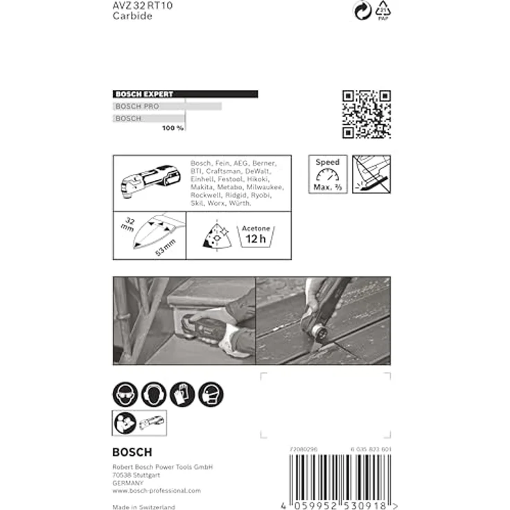 Bosch Professional Expert Sanding Finger Fine AVZ 32 RT10 Schleifplatte für Multifunktionswerkzeuge, 32 x 50 mm – Bild 4