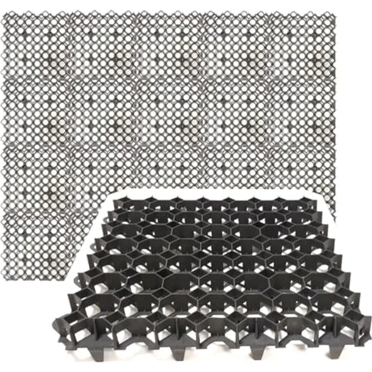Rasengitter aus Kunststoff 50 x 50 cm, 4 Wegeplatten, Paddockplatten zur Bodenstabilisierung