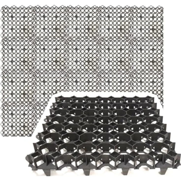 Rasengitter aus Kunststoff 50 x 50 cm, 4 Wegeplatten, Paddockplatten zur Bodenstabilisierung – Bild 1