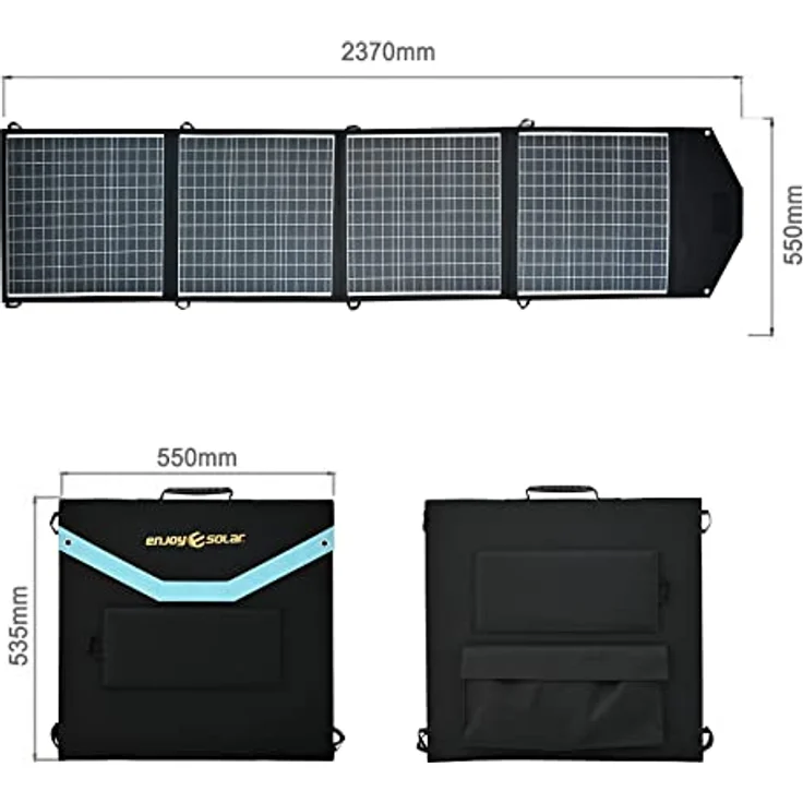 enjoy solar Helios 200W Faltbares Solarpanel, Monokristallin, 12V, hohe Schutzleistung für Unterwegs – Bild 5