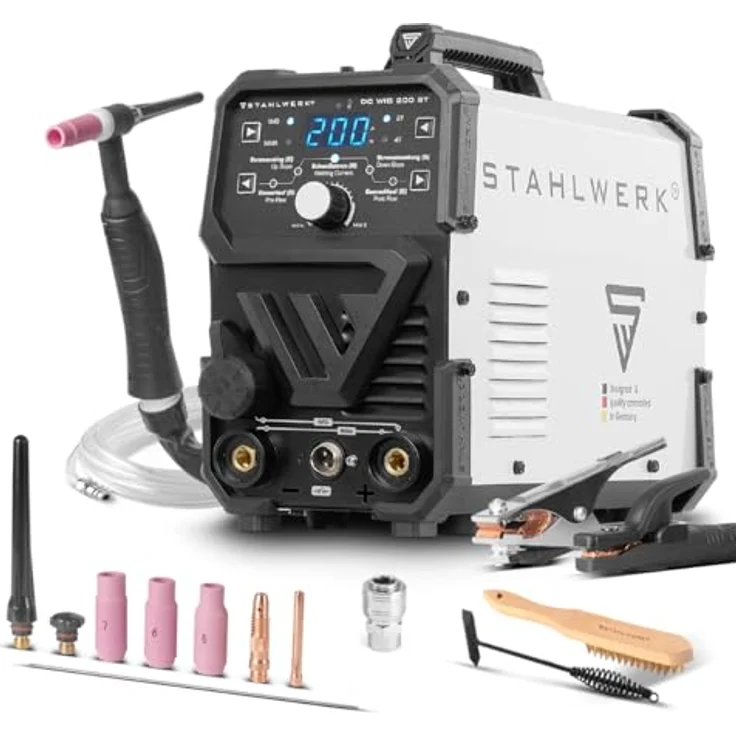STAHLWERK DC WIG 200 ST, 2 in 1 Kombi Schweißgerät mit HF-Zündung, 200A, leicht und kompakt, inkl. Zubehörset – Bild 1