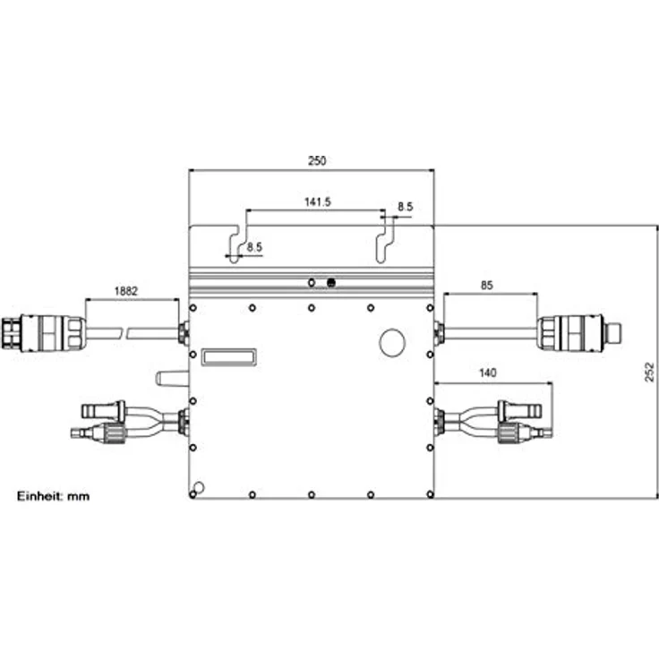 NasitosHoymiles HM-800 Solar Mikrowechselrichter für 2 PV Module von je 320Wp bis 500Wp Wechselrichter für Balkonkraftwerk – Bild 2