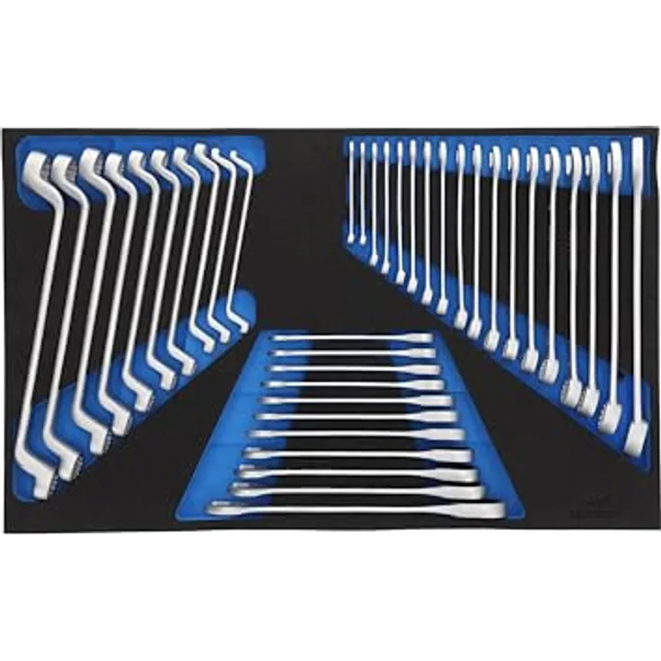 Gedore Ring-Maulschlüssel-Sortiment, 39-tlg. in Check-Tool-Modul mit bestücktem Werkzeug, Maße 633 x 390 x 35 mm