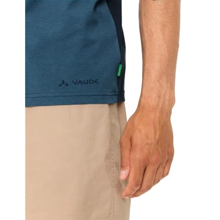 Vaude Nevis Shirt III, Herren Basic-T-Shirt aus 100% Bio-Baumwolle, Blau, mit Brusttasche und atmungsaktiven Eigenschaften, Größe L – Bild 5