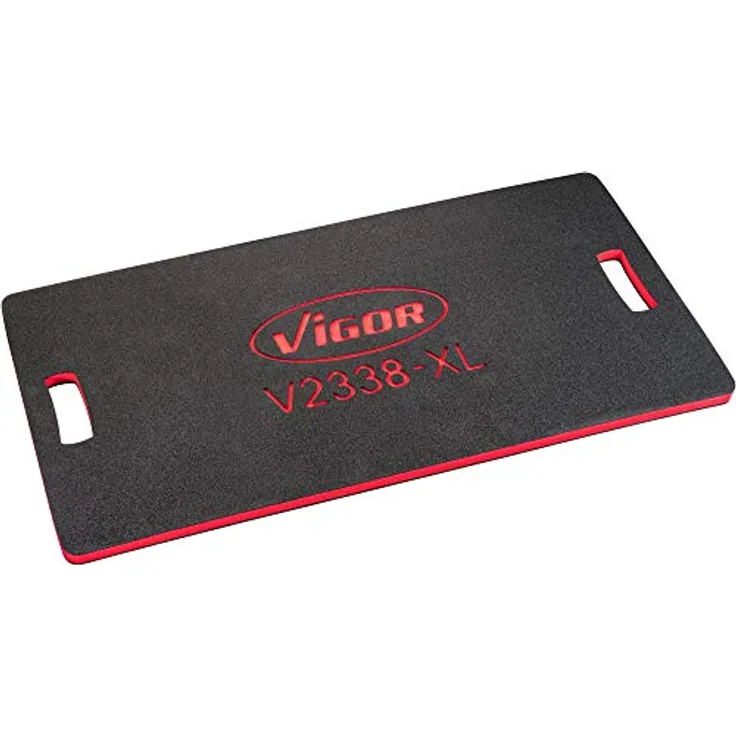 Vigor Knieschutz Mechaniker Matte V2338-XL, XL Liegefläche, gelenkschonend, schwarz/rot