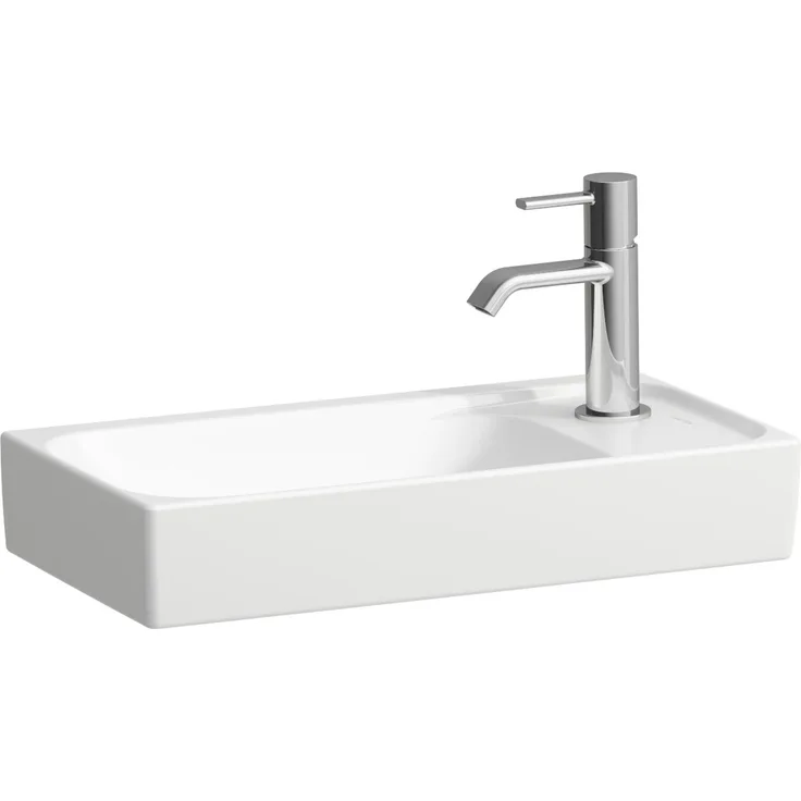 Laufen Meda Handwaschbecken, unterbaufähig, mit Hahnloch rechts, 460x235mm, matte weiße Sanitärkeramik