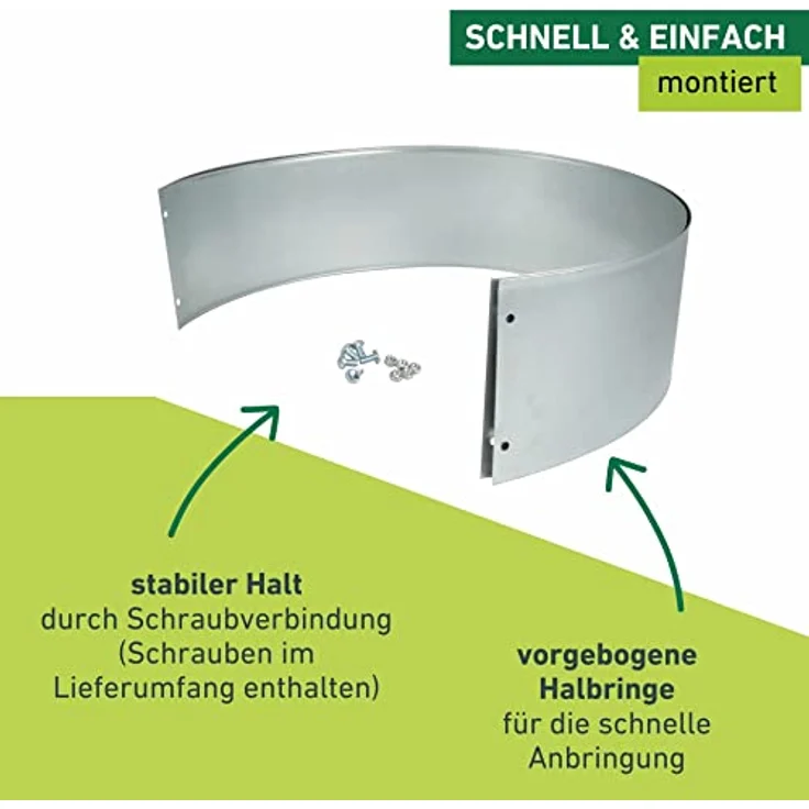 Windhager Rasenkanten Baumring-Set variabel, Raseneinfassung, Beeteinfassung, Beetbegrenzung, Mähkante, Rasen-Abgrenzung, DREI Größen formbar: Ø 35/53/70 cm, 07459 – Bild 4