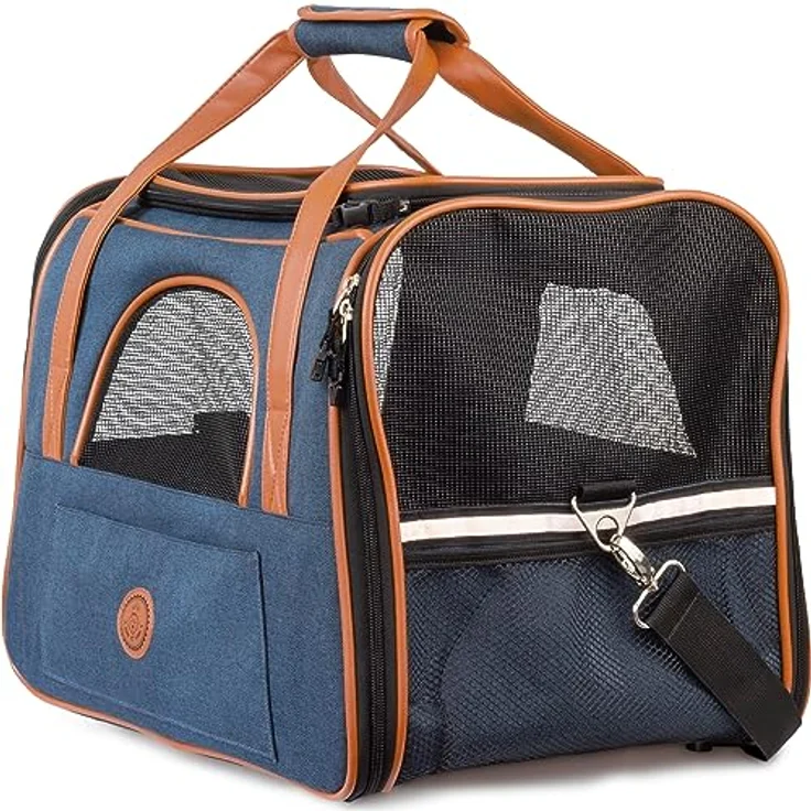 HUND IST KÖNIG® Hundetasche Katzentasche bis 6,5kg - robust & formstabil | Hochwertige Hundetragetasche | Transporttasche Katze - faltbar & leicht zu verstauen | Hundebox Auto Transportbox Katze – Bild 1