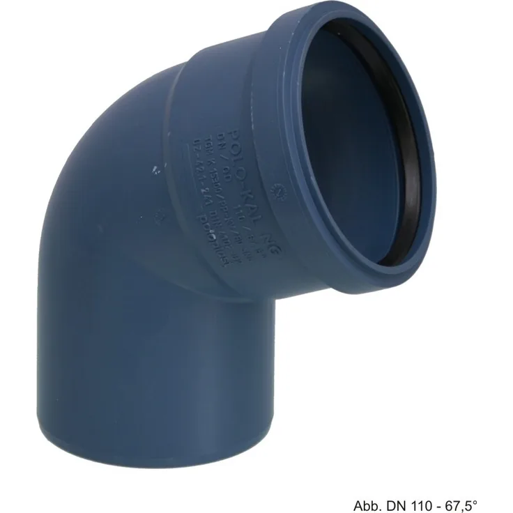 Poloplast POLO-KAL NG Abflussrohr-Bogen DN 50/67, schalldämmend, blau, 67,5° mit Steckmuffe