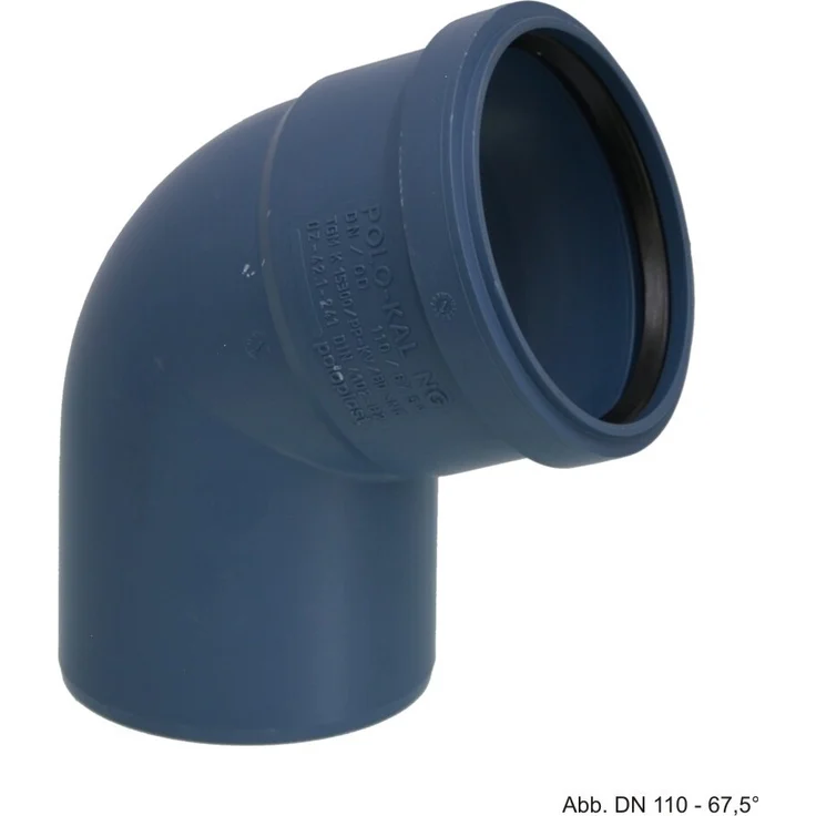 Poloplast POLO-KAL NG Abflussrohr-Bogen DN 50/67, schalldämmend, blau, 67,5° mit Steckmuffe