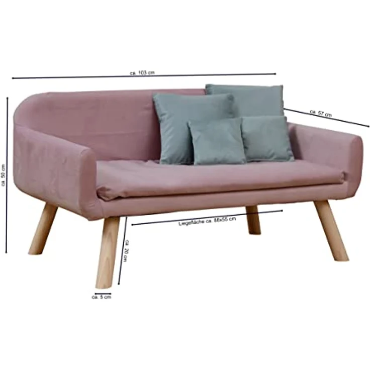 Rohrschneider Hundesofa Hundbett Chicago Stoff mit Extra (rosa) – Bild 5