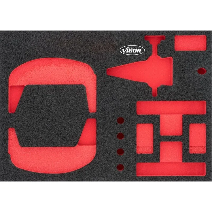 Vigor Weichschaumeinlage V7261-L, leer, 393 mm x 282 mm x 35 mm, resistent gegen Öle und Fette, für System-Koffer