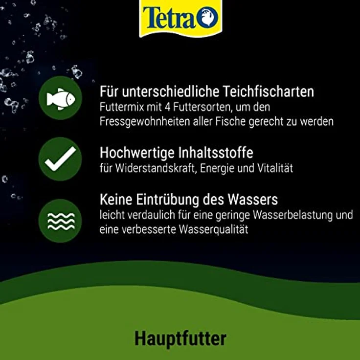 Tetra Pond Multi Mix – Fischfutter für verschiedene Teichfische mit vier Futtersorten (Flockenfutter, Futtersticks, Gammarus, Wafer), 10 L Eimer – Bild 4